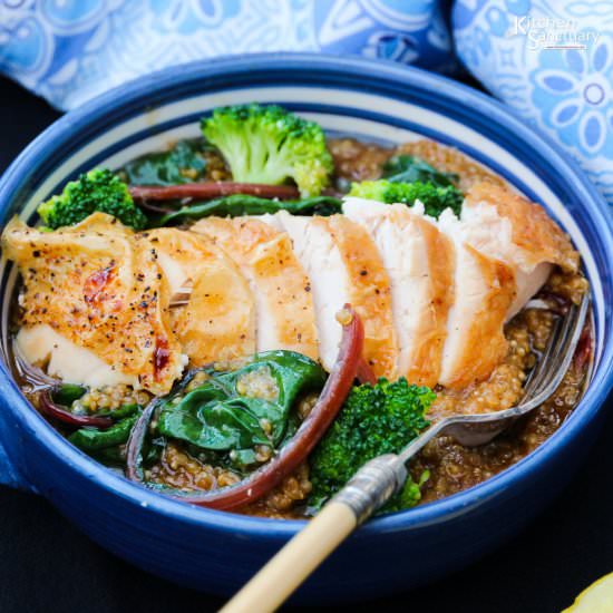 Quinoa with Roast Chicken and Chard