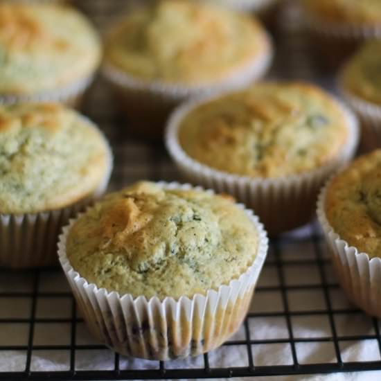 Blueberry Rhubarb Muffins