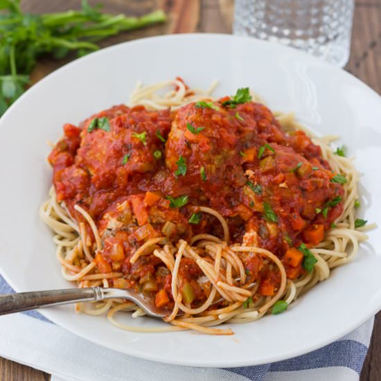 Turkey Meatballs with Veggie Sauce