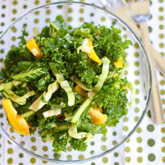 Kale Salad with Sesame Dressing
