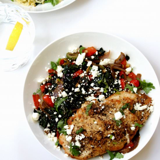 Warm Kale and Chicken Salad