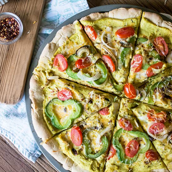 Cauliflower Alfredo Veggie Pizza