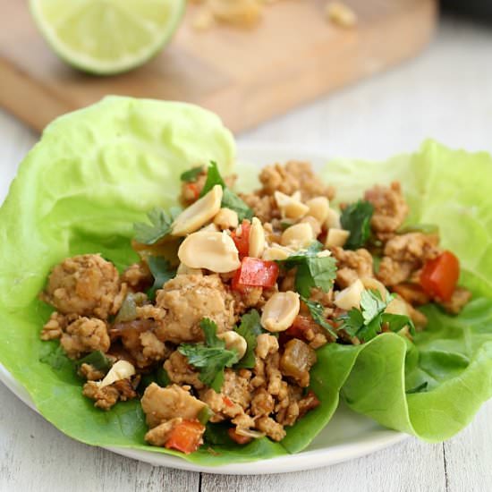 Thai Peanut Chicken Wraps