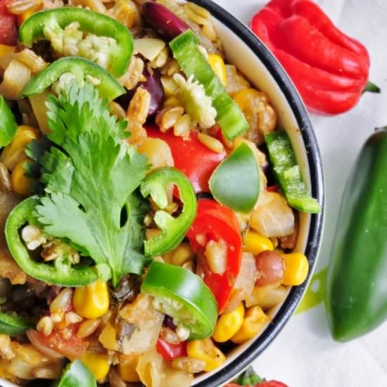 Easy Mexican Freekeh Pilaf