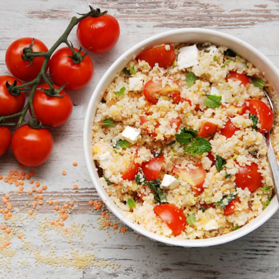 Salad with lentils and couscous