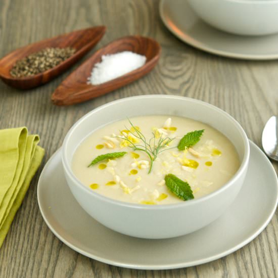 Fennel Soup with Almonds and Mint