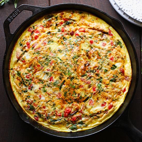 BLT Frittata with Ramen Noodles