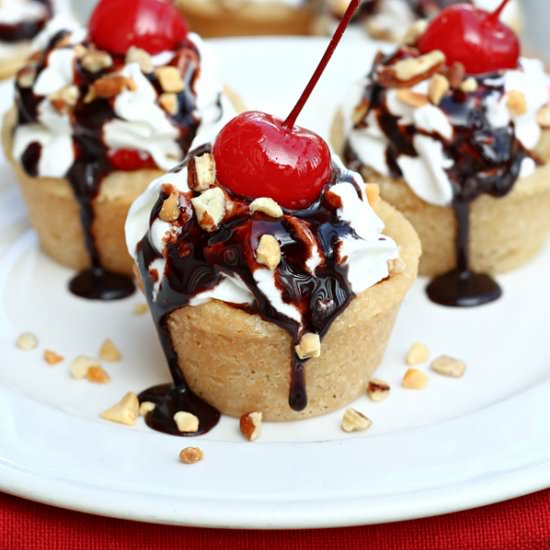 Banana Split Cookie Cups