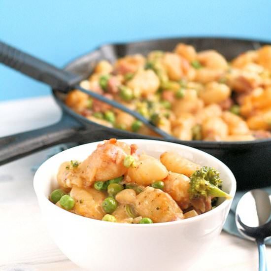 Skillet Ham & Cheese Gnocchi