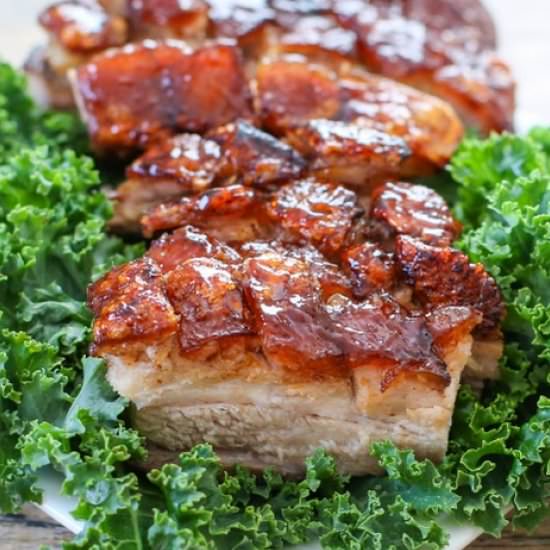Crispy Pork Belly with Sriracha