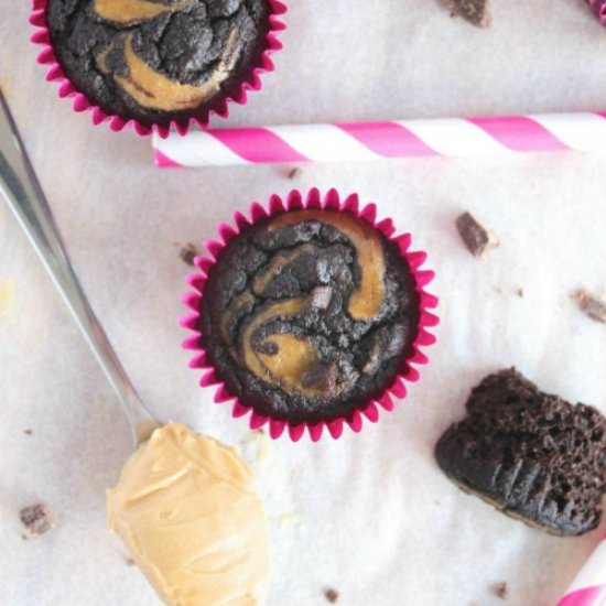 Double Choc Peanut Butter Cupcakes