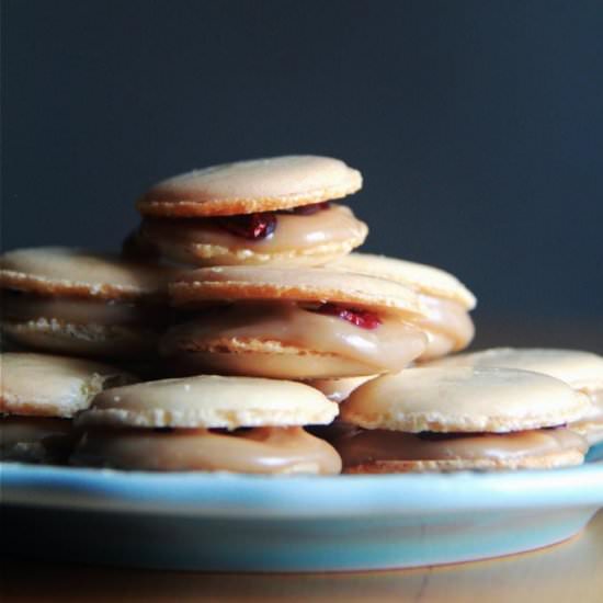 White Choc Cranberry Mocha Macarons