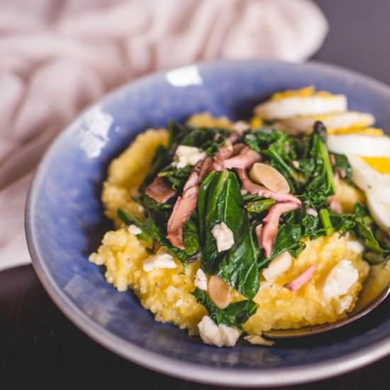 Polenta with Greens and Shiitakes
