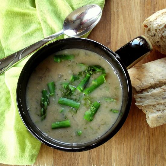 White Bean Asparagus Dill Soup