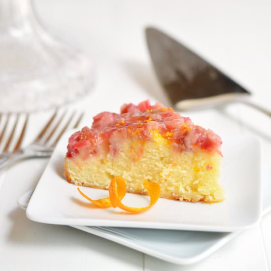 Rhubarb Upside-Down Coffee Cake