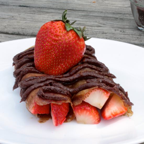Vegan Strawberry Chocolate Crepes