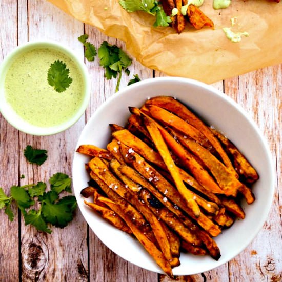 Sweet Potato Fries + Cilantro Aioli