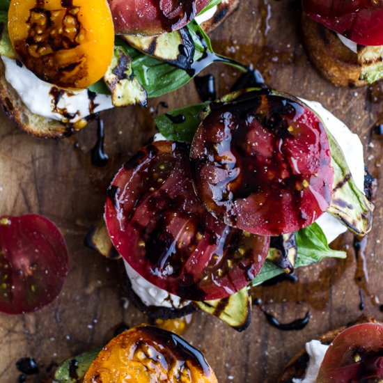 Grilled Caprese Toast with Burrata