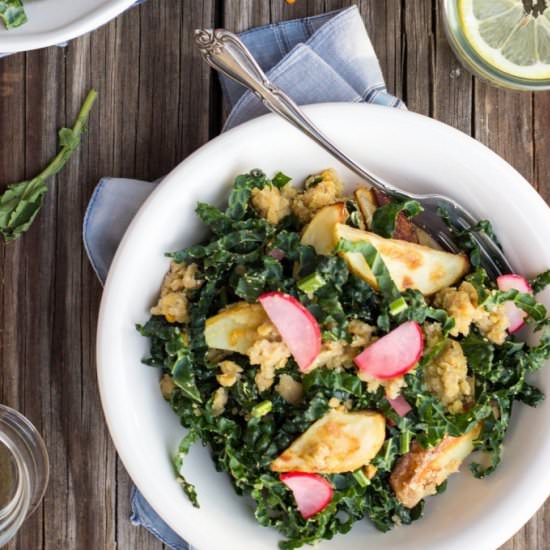 Kale Salad with Roasted Potatoes