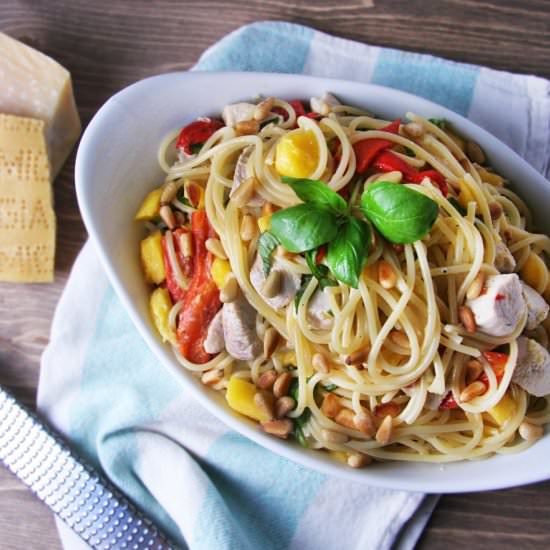 Pasta with Mango & Roasted Peppers