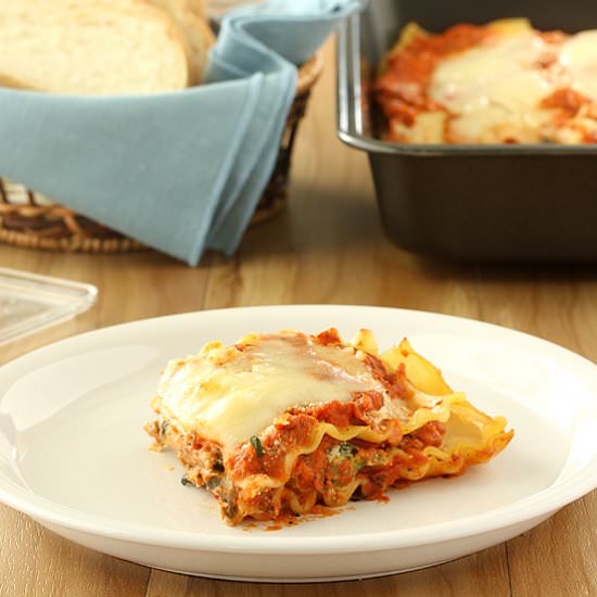 Spinach Carrot and Mushroom Lasagna