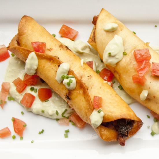 Vegetarian Flautas with Avocado