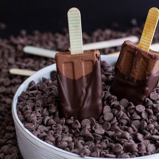 Vegan Chocolate Fudge Popsicles