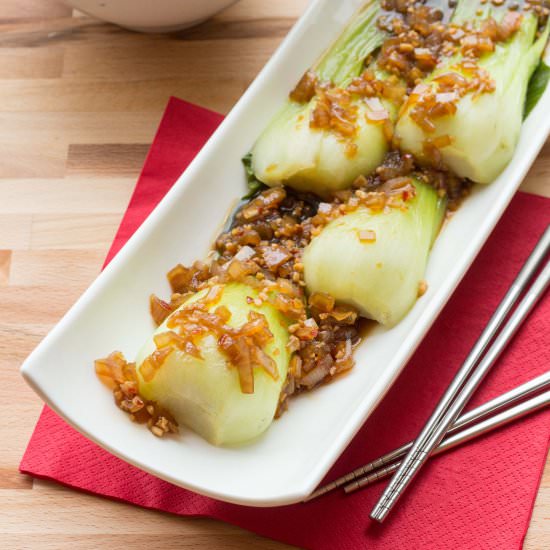 Spicy Steamed Baby Bok Choy