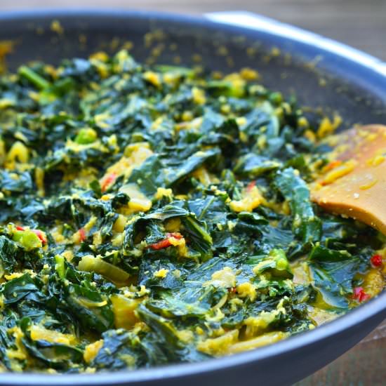 Kale with Spiced Grated Coconut