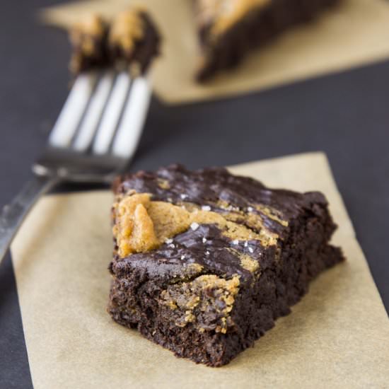 Vegan Peanut Butter Swirl Brownies