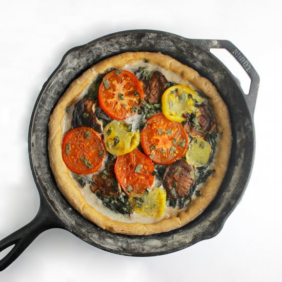 Swiss Chard & Ricotta Skillet PIzza