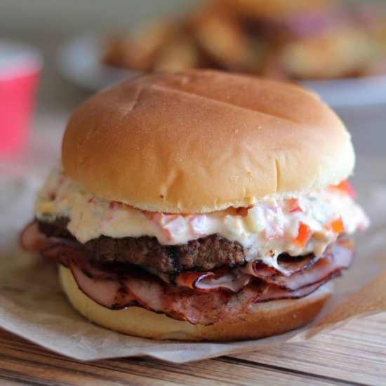 Grilled Ham & Pimento Cheese Burger