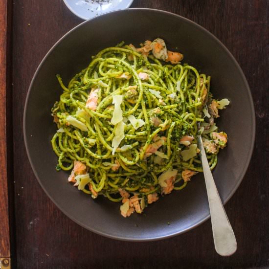 Pasta with Kale-Almond Pesto