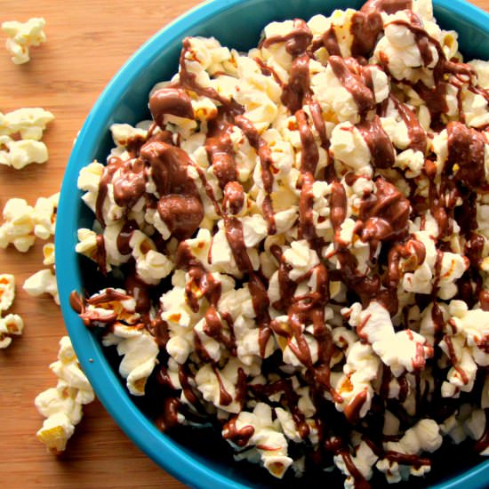 Peanut Butter and Nutella Popcorn