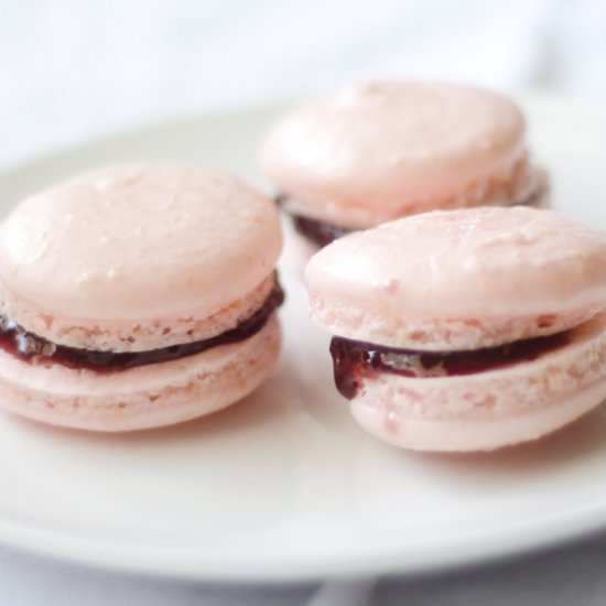 Raspberry Almond Macarons