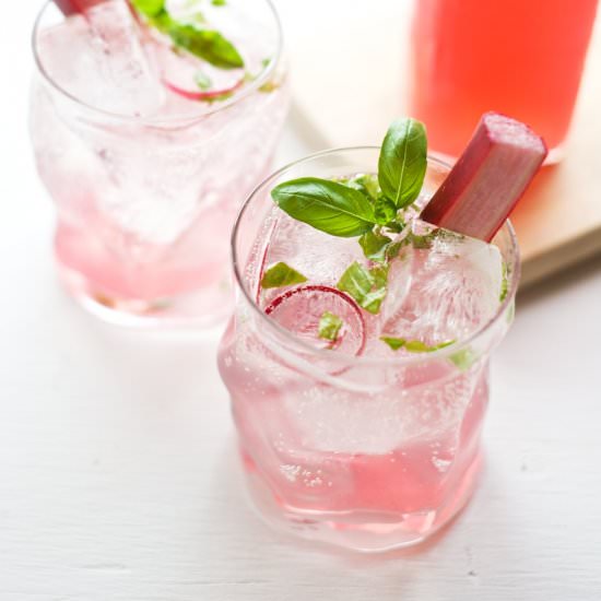 Rhubarb Basil Cocktail