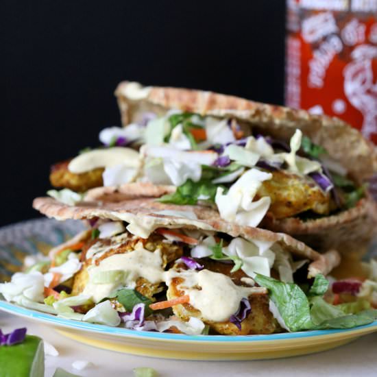 Spicy Chicken Curry-Stuffed Pitas