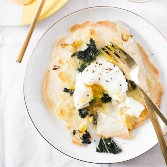 Gluten Free, Kale Breakfast Pizza