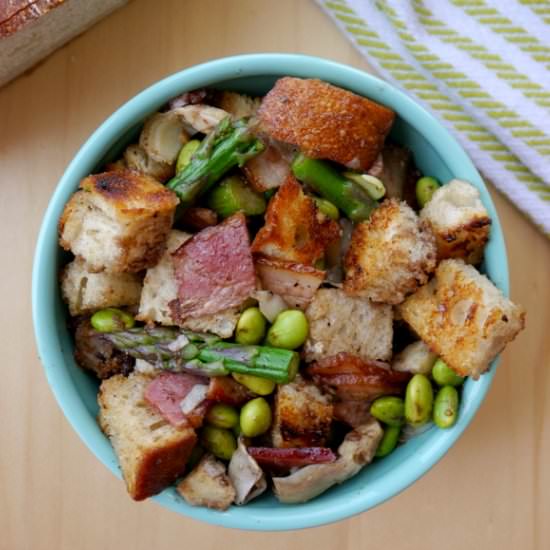Bacon-y Spring Panzanella Salad