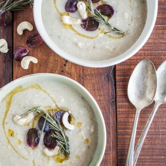 Garlic, Cashew & Parsnip Soup