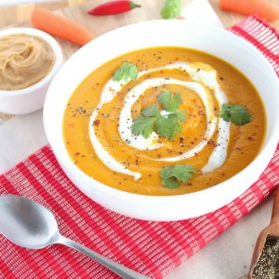 Creamy Peanutty Thai Carrot Soup