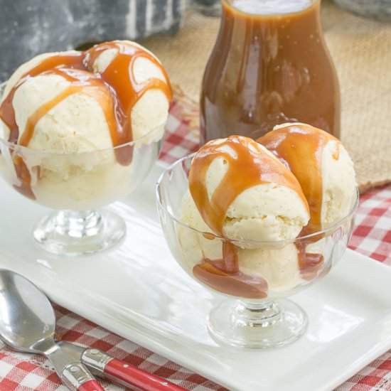 Caramel Topped Sundaes