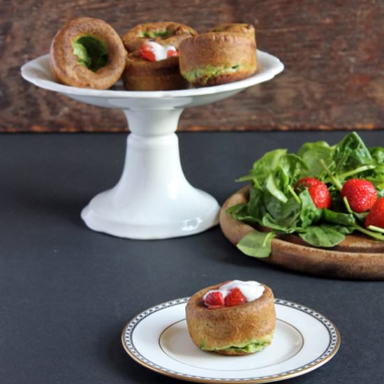 Sweet Spinach + Strawberry Popovers