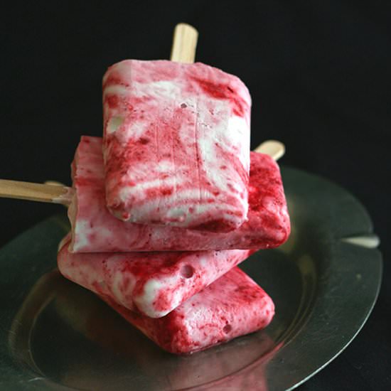 Raspberry Coconut Cream Popsicles
