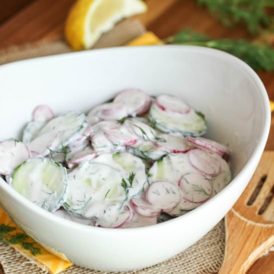 Creamy Cucumber Radish Salad