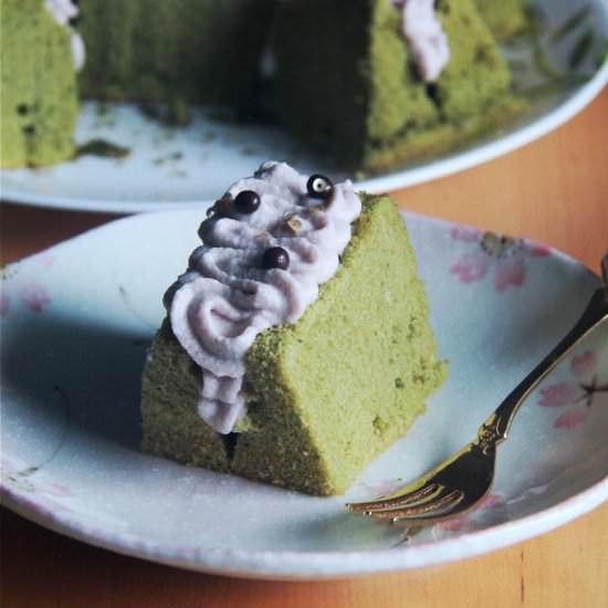 Matcha Adzuki Chiffon Cake Sandwich