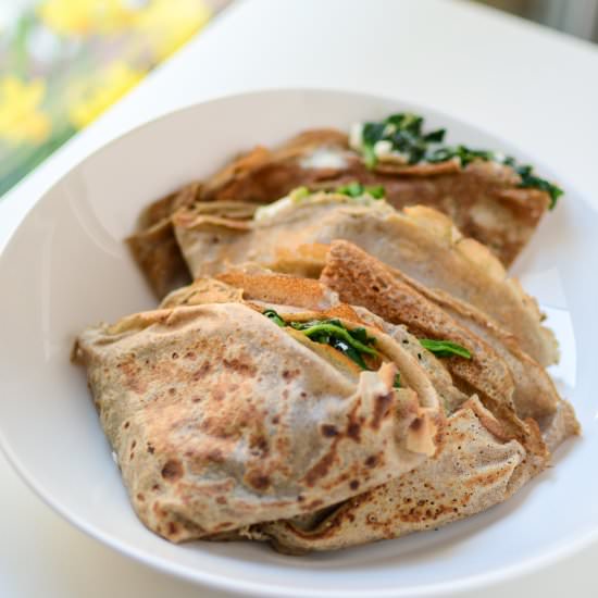 Spinach & Feta Buckwheat Pancakes