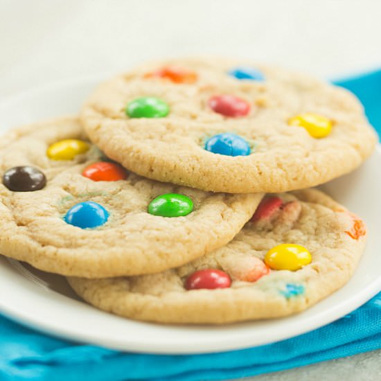 Soft and Chewy M&M Cookies