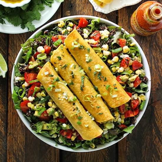 Mango Avocado Taquitos Salad Bowl