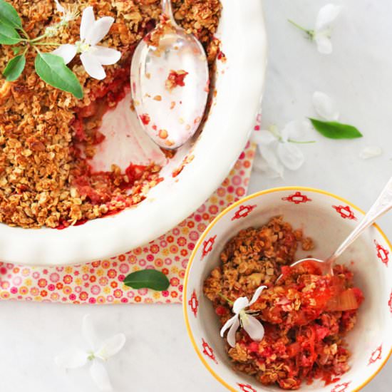 Rhubarb Rose Water Crisp